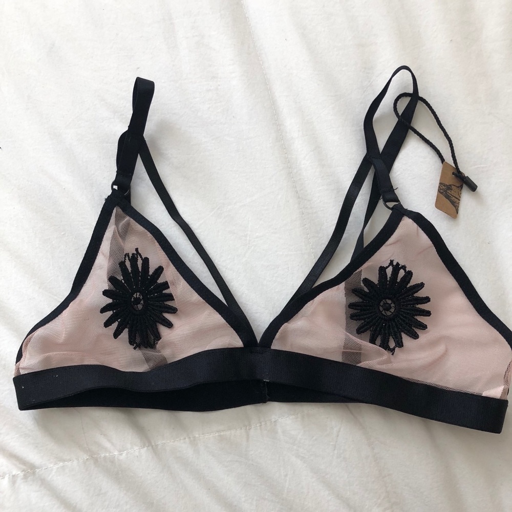 Sheer black detail bralette